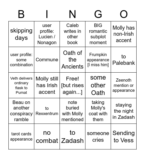 What Is Dead May Never Die, I Suppose [Critical Role 2.112] Bingo Card
