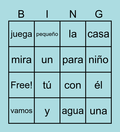 Unidad 1 Bingo Card