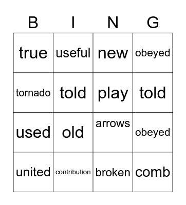 Fun Friday Bingo Card