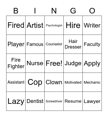 Unit 1 Future Plans Bingo Card