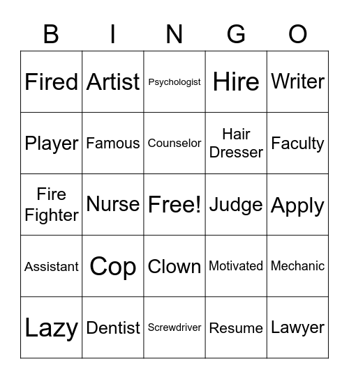 Unit 1 Future Plans Bingo Card