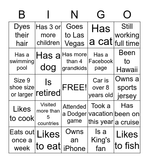 CLEARWATER REUNION BINGO Card