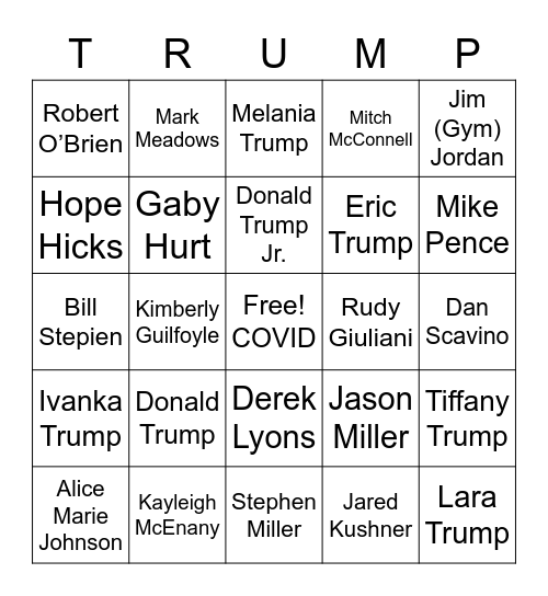 Trump COVID-19 Bingo Card