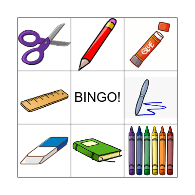 Classroom Items Bingo Card