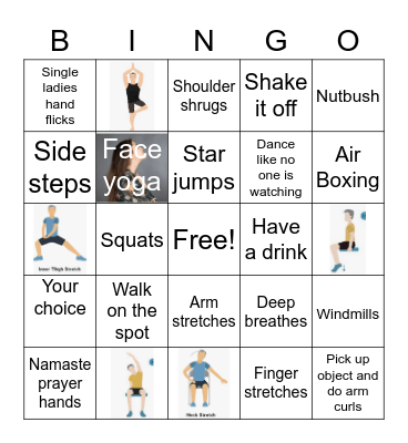 SW Office Exercise Bingo Card