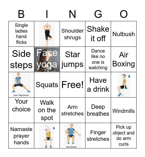 SW Office Exercise Bingo Card