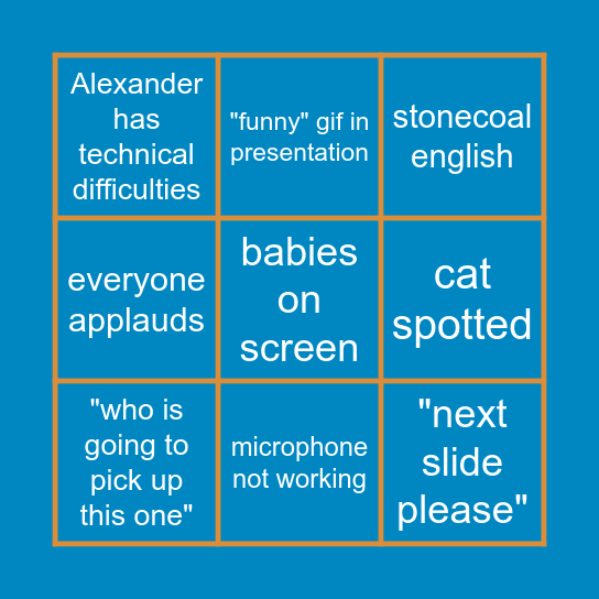 OBI monthly bingo Card