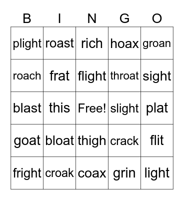 6.1 bingo card Bingo Card
