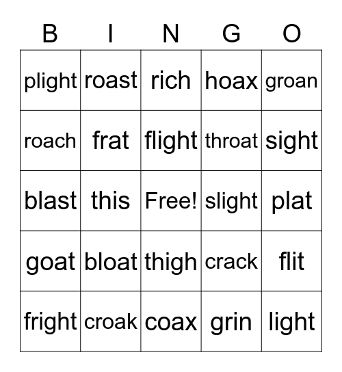6.1 bingo card Bingo Card