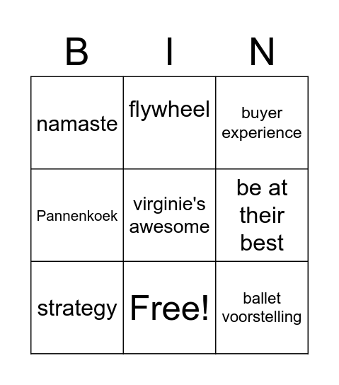 Gaurav's bingo game Bingo Card