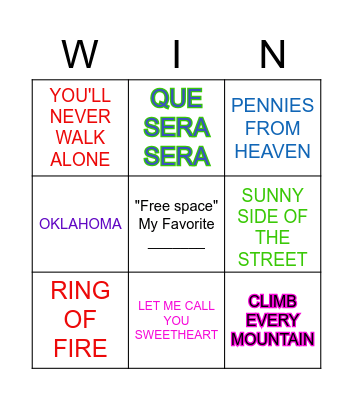 MUSICAL BINGO #! Bingo Card