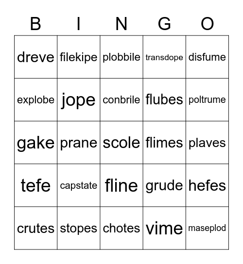 Silent - e Skills Bingo Card