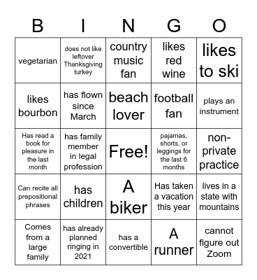 BINGO Card