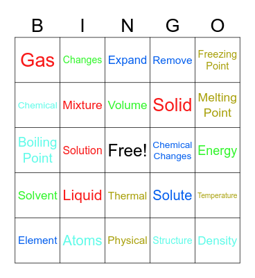 Matter Bingo Card