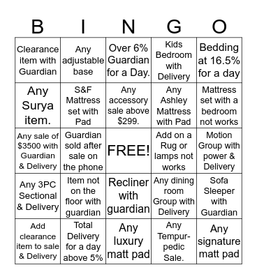 Win For The Holidays Bingo Card