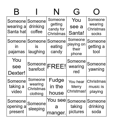 Chambers's Christmas Bingo Card