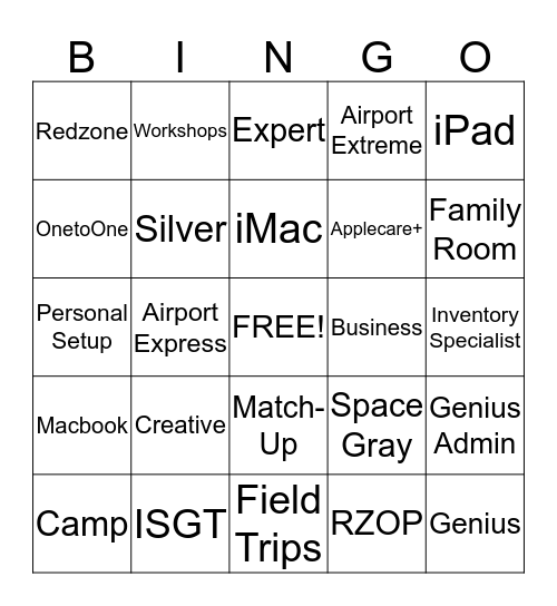 Cherry Creek Apple Store Bingo Card