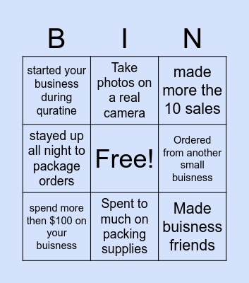 SMALL BUISNESS BINGO! Bingo Card