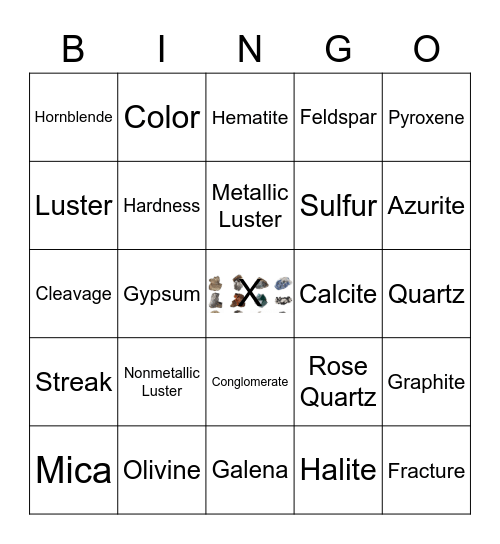 Mineral Identification Bingo Card