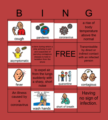 Covid-19 Awareness Bingo Card