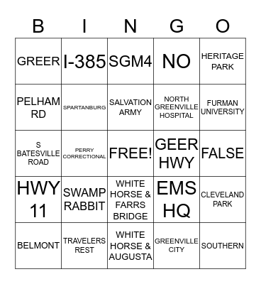 STREET SCHOOL BINGO Card