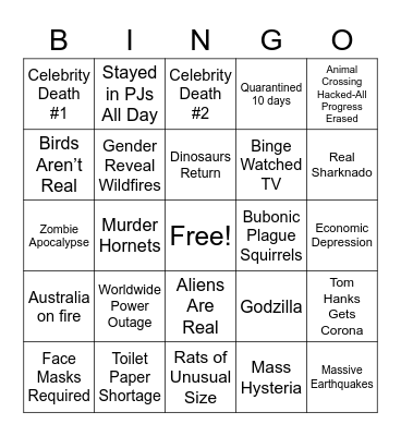 2020 Bingo Card