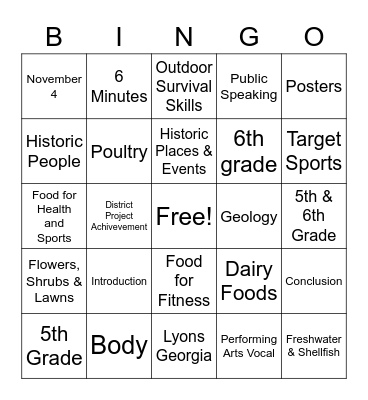 DPA Bingo Card