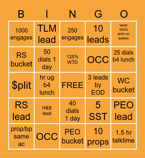 ROUND 2 Bingo Card