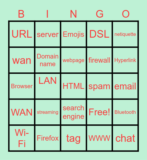 VOCAB BINGO Card