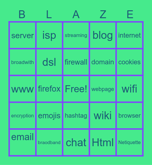 bingo of fire! Bingo Card