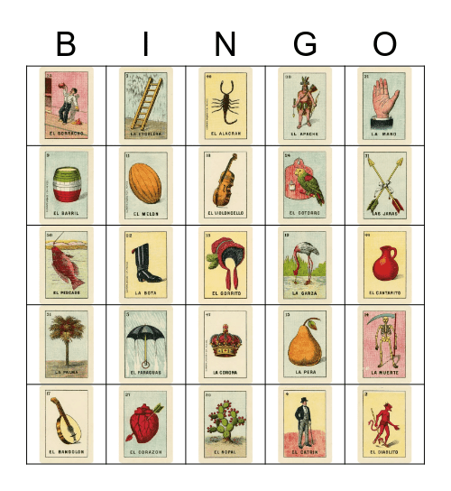 Loteria Bingo Card