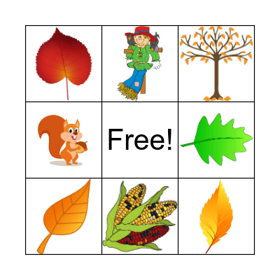 Fall/Thanksgiving LOTTO Bingo Card