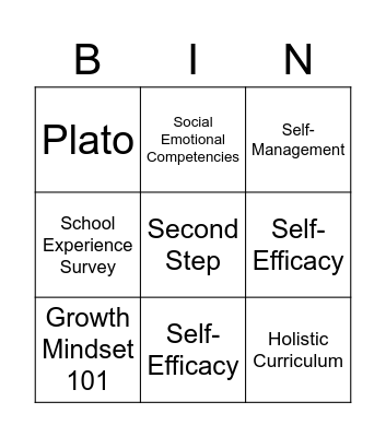 SEL Bingo Card
