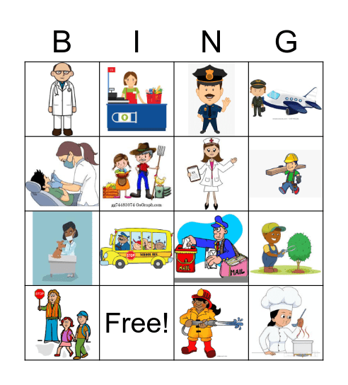 Community Helper Bingo Card