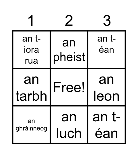 An Fómhar Bingo Card