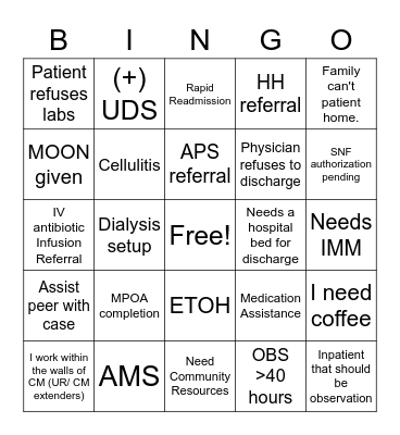 CM Week Bingo Card