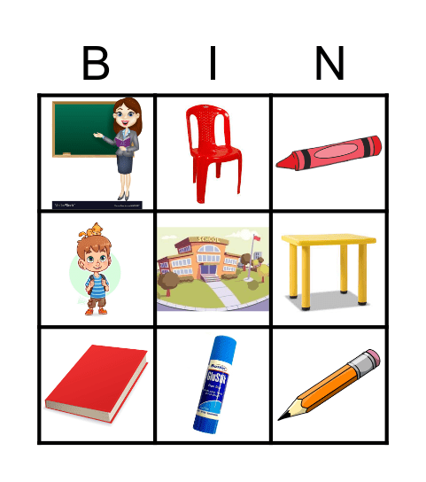 SCHOOL BINGO Card