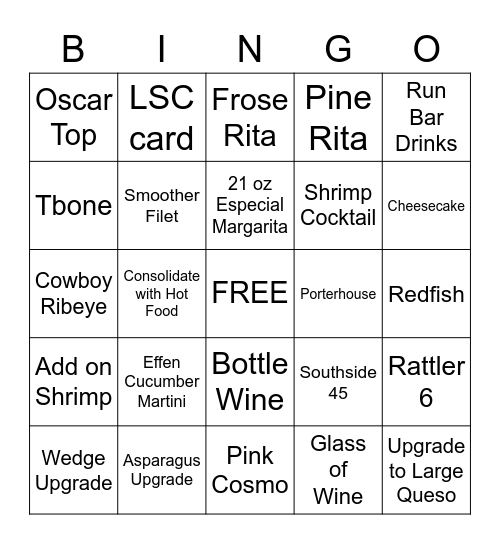 Server Bingo Card