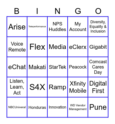 Customer Service Week- VM Bingo Card
