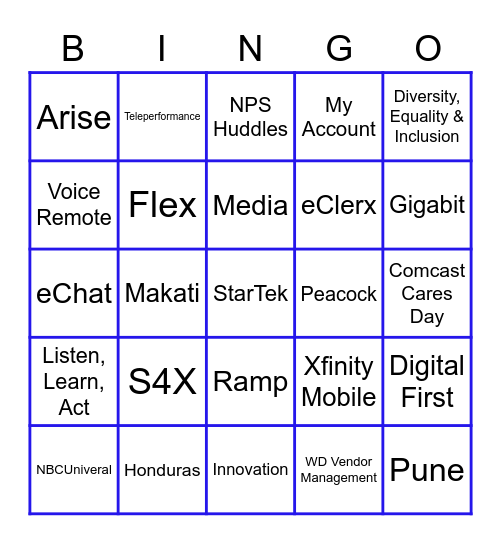 Customer Service Week- VM Bingo Card