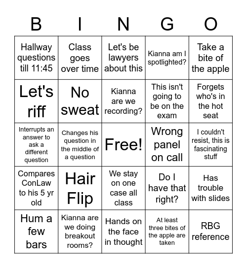 The Richardsonisms 😂 Bingo Card