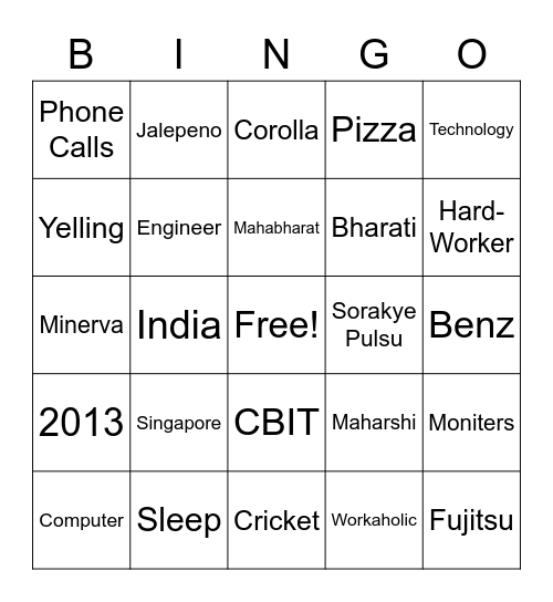 Dad Bingo Card