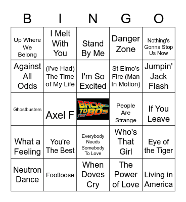 80s Movies Bingo Card