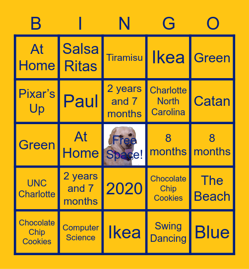 Eric and Hannah's Wedding Bingo Card