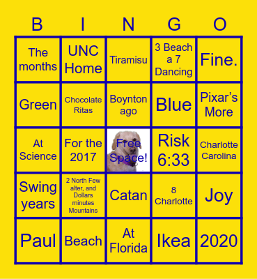 Eric and Hannah's Wedding Bingo Card