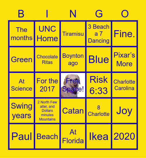 Eric and Hannah's Wedding Bingo Card