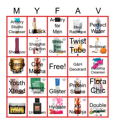 My Favs Bingo Card