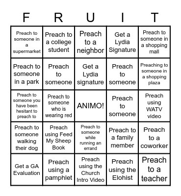 Build The Tabernacle! Bingo Card