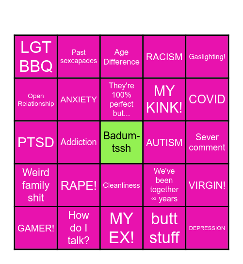 r/relationship_advice Bingo Card