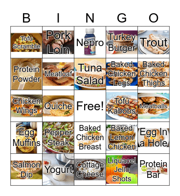 PROTEIN BINGO Card